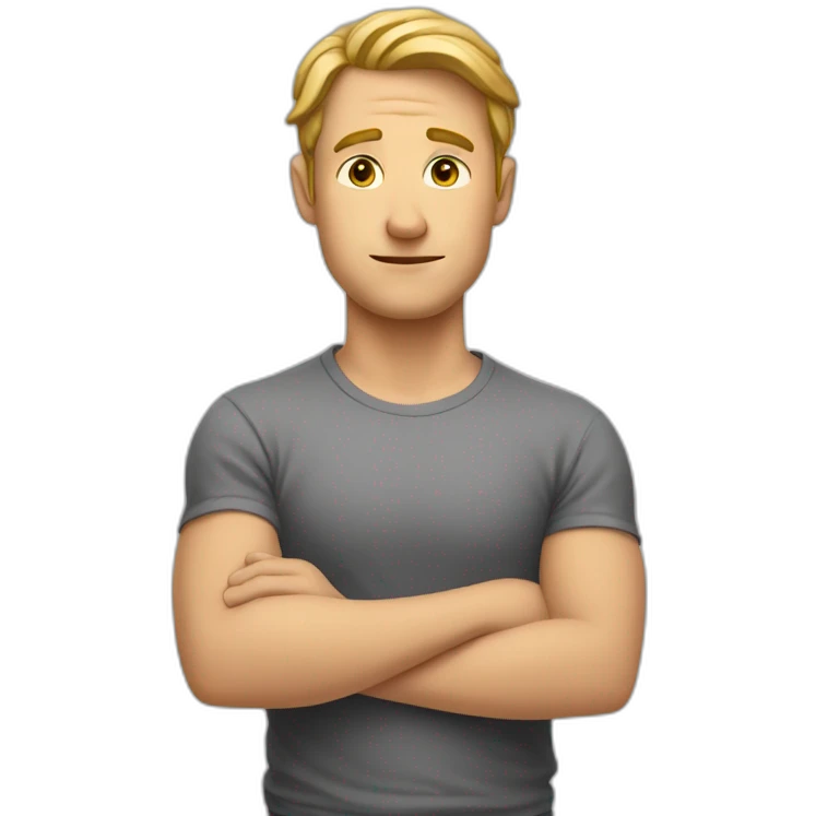 white man shrugging with shoulders and hand emoji