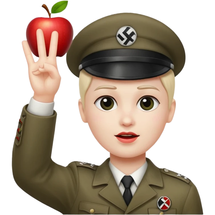 Apple person emoji doing a nazi salute emoji