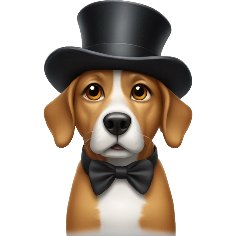 Dog with a top hat emoji