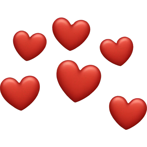 5 small red hearts emoji