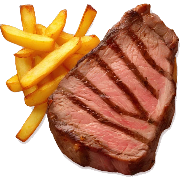 Steak and fried potatoes  emoji