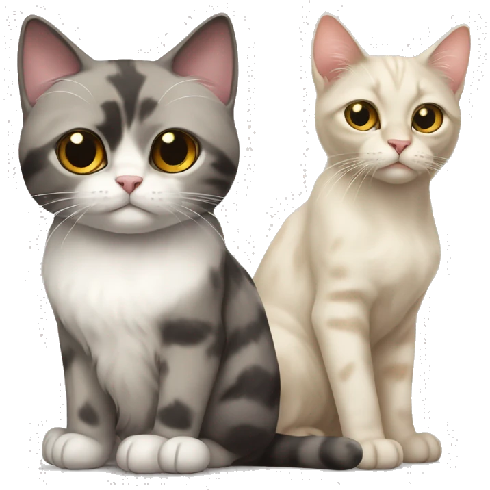Scotish fold cat and color point cat emoji