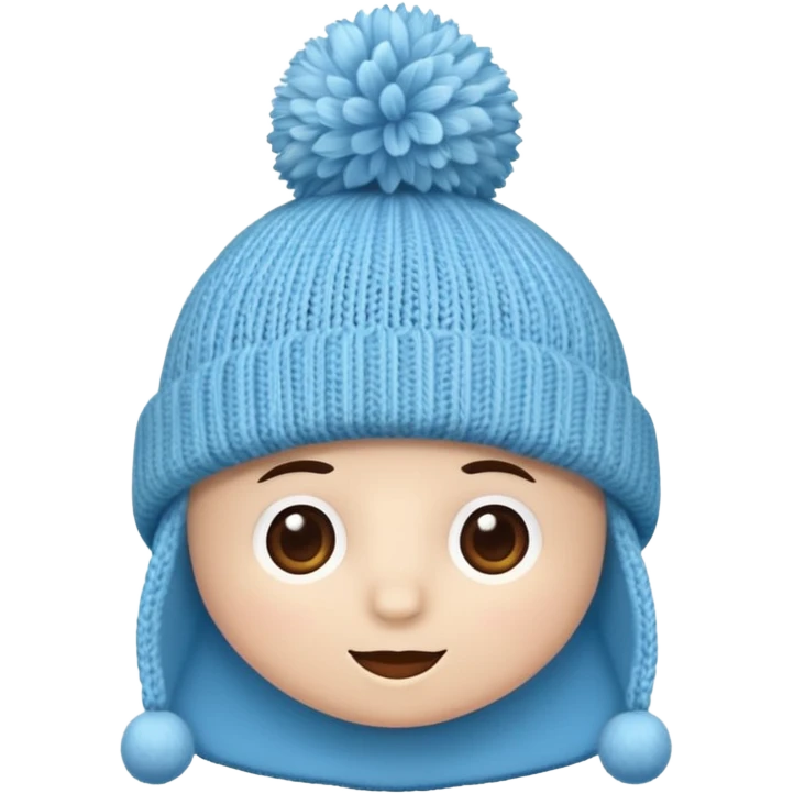 Hat with pompom light Blue emoji