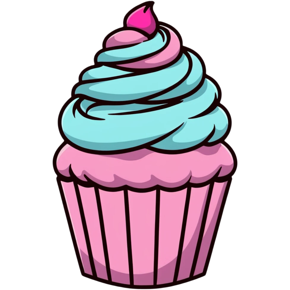 cupcake with pink icing emoji