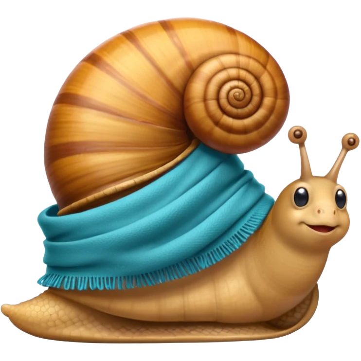 snail wearing scarf sliding emoji