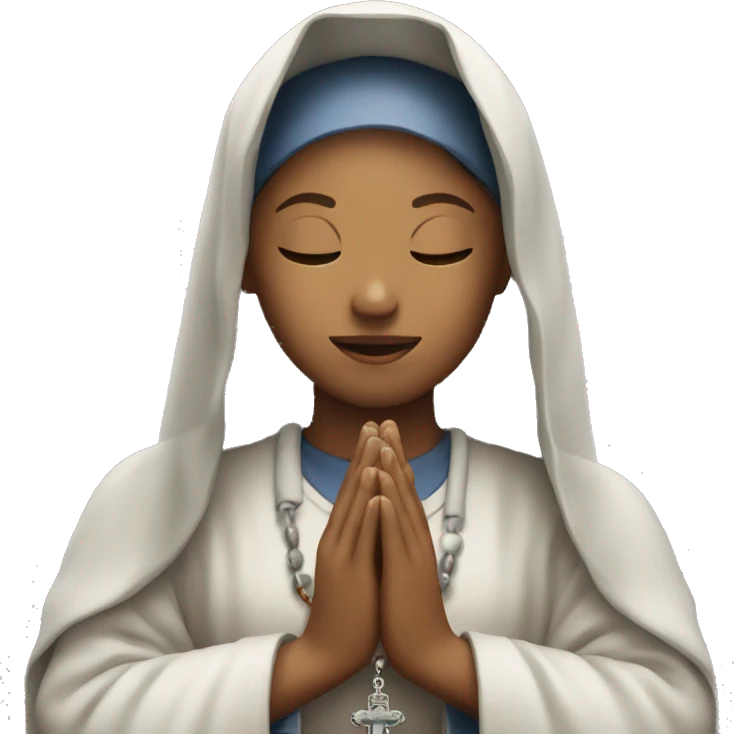 Mary praying Rosary emoji