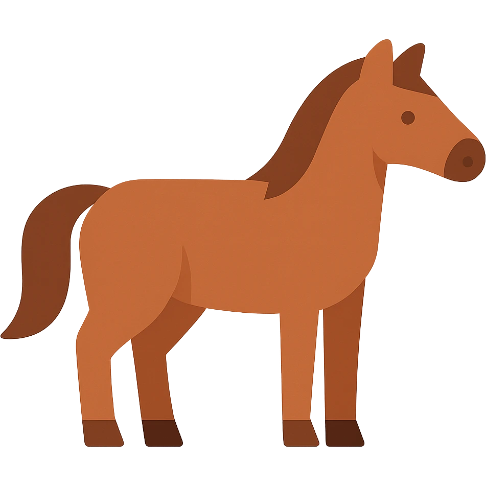 Flat design style horse emoji