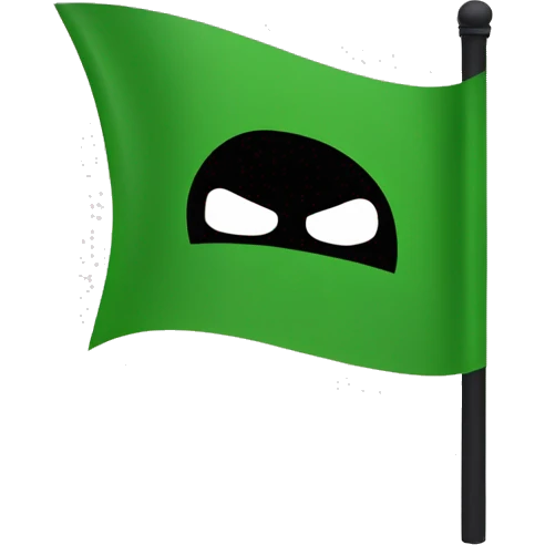 Bendera hijau putih hitam emoji