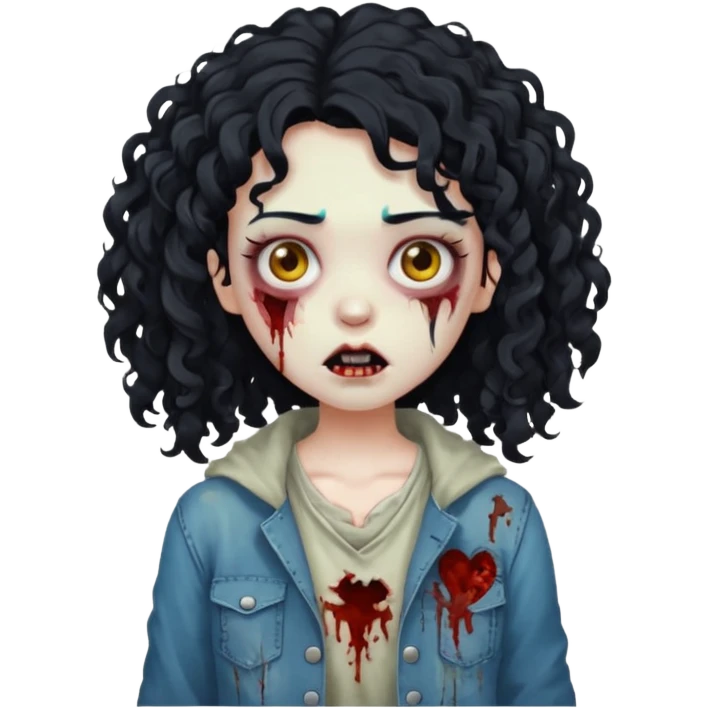 CURLY HAIR ZOMBIE GIRL emoji
