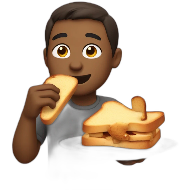 Arra eating a toast emoji