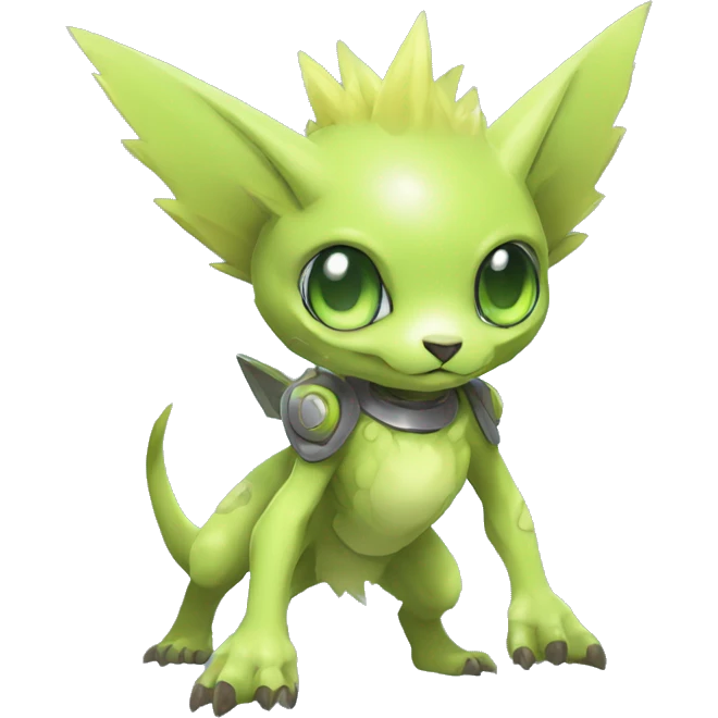 cute cool edgy ethereal alien punk Digimon-Fakemon-animal full body emoji
