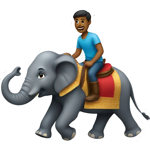 person riding a elephant  emoji