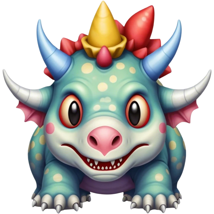 sad triceratops clown emoji