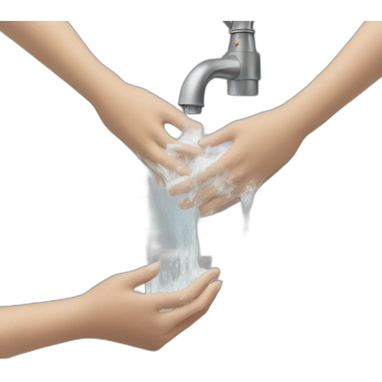 pair of hands being washed in sink emoji