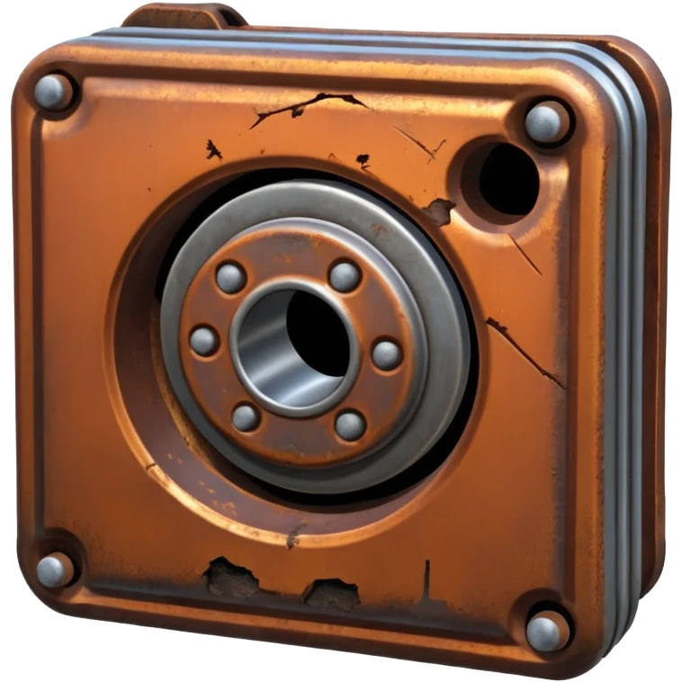 ultra realistic metal rust scrap DUBS icon emoji