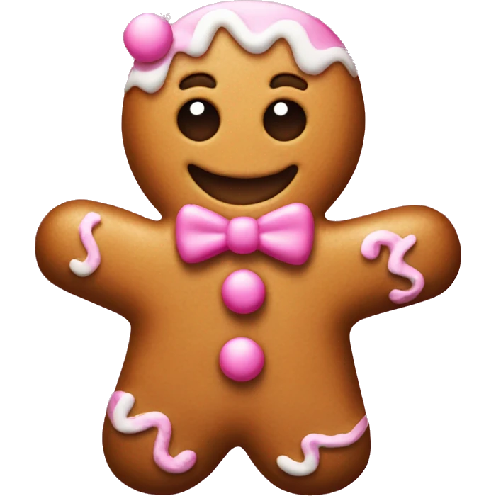 Pink Christmas gingerbread man emoji