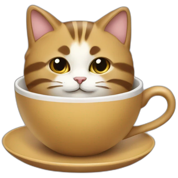 Un chat qui fait du thé emoji