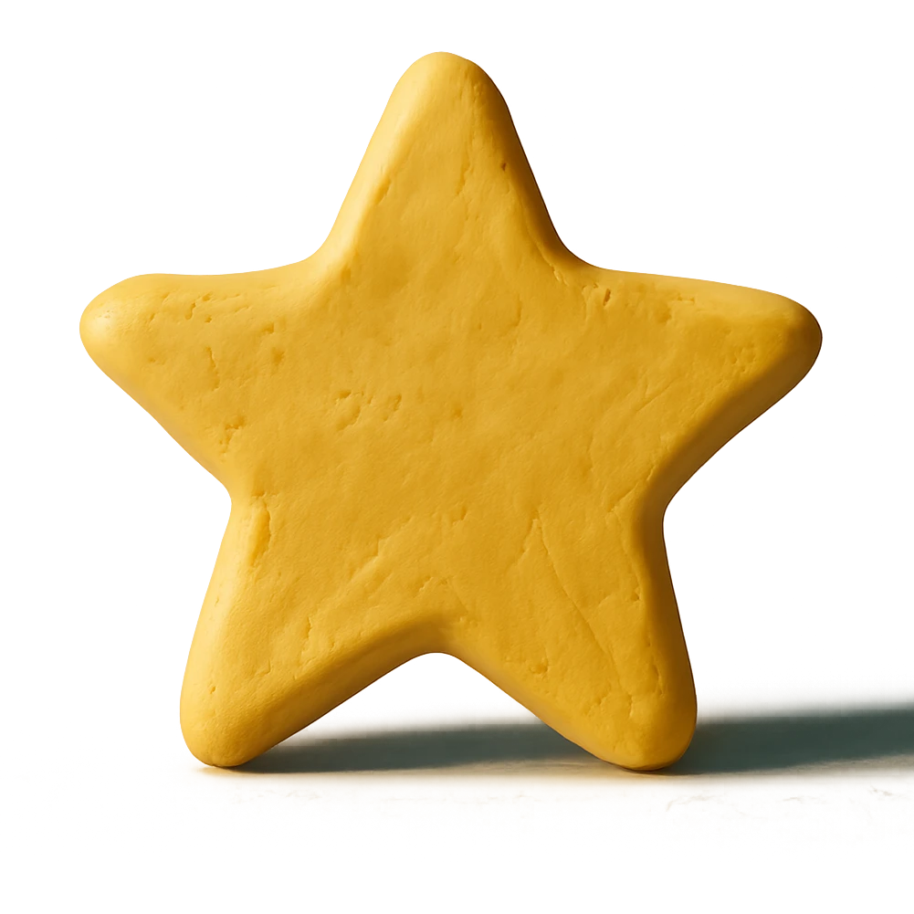 claymation style stelline pasta emoji