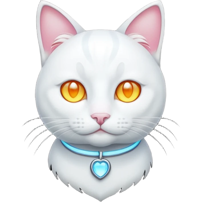white cat luminous emoji