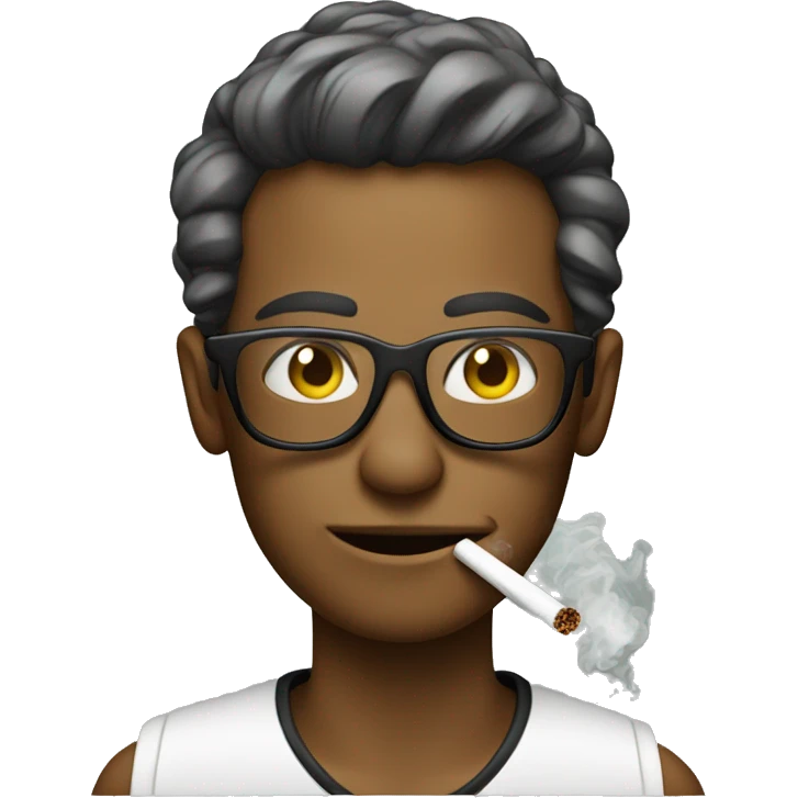 geek wearing sunglasses and smoking a cigarette  emoji