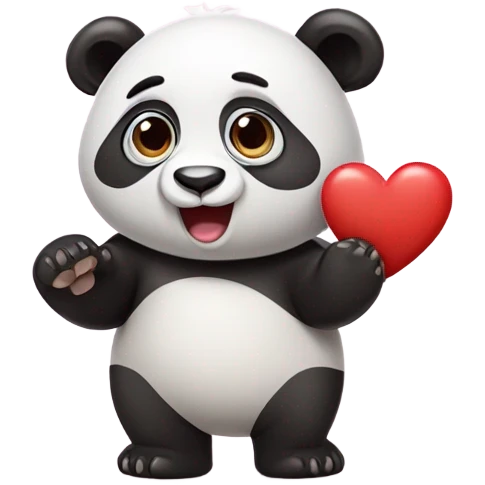 panda in love emoji