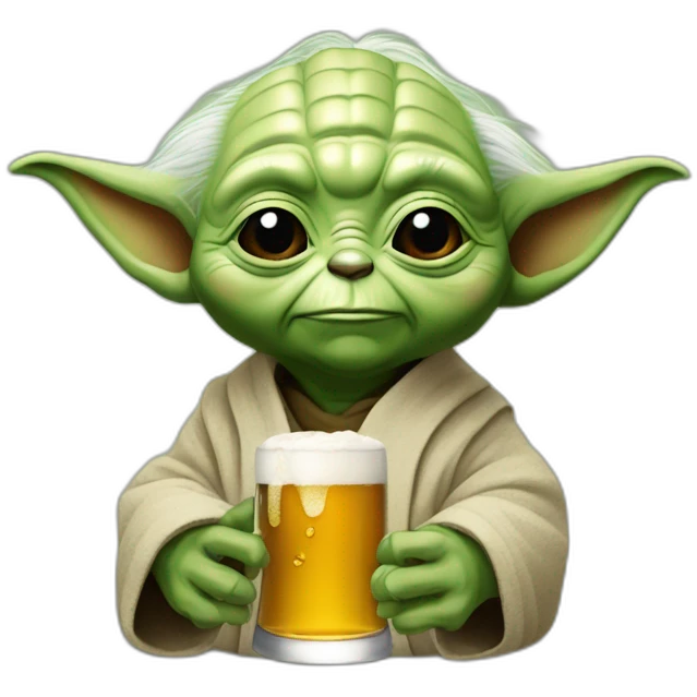 Yoda qui boit une biere emoji