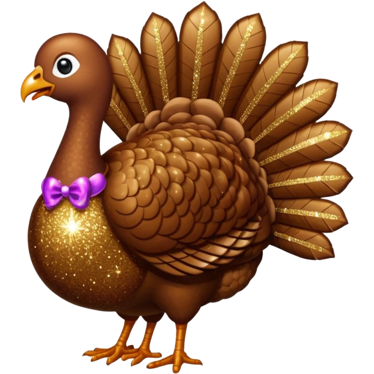 Brown glitter turkey emoji