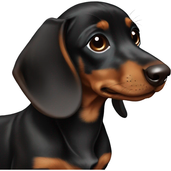 Black brown dachshund puppy  emoji