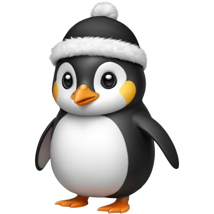 Penguin wearing a hat emoji