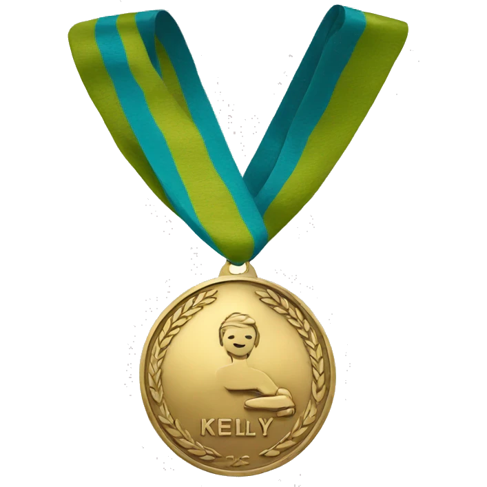 a medal with the word Kelly on it emoji