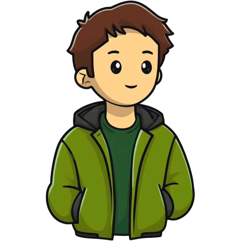 dark olive green jacket over a lighter green top emoji