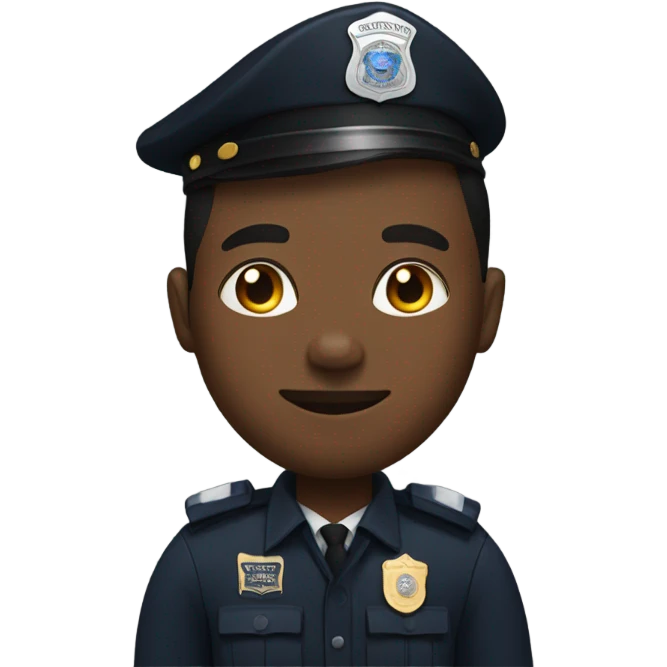 Black man with a police officer emoji