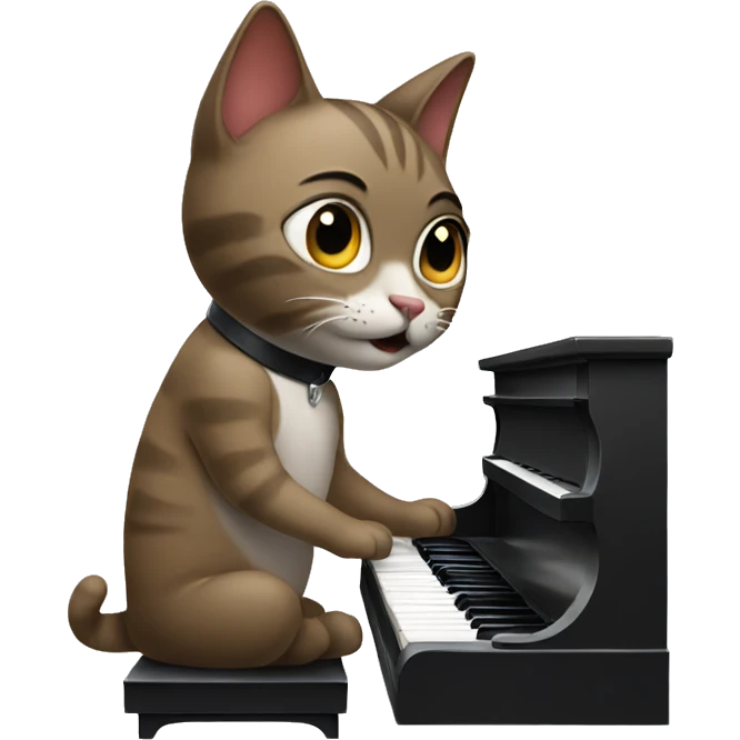 a cat playing piano  emoji