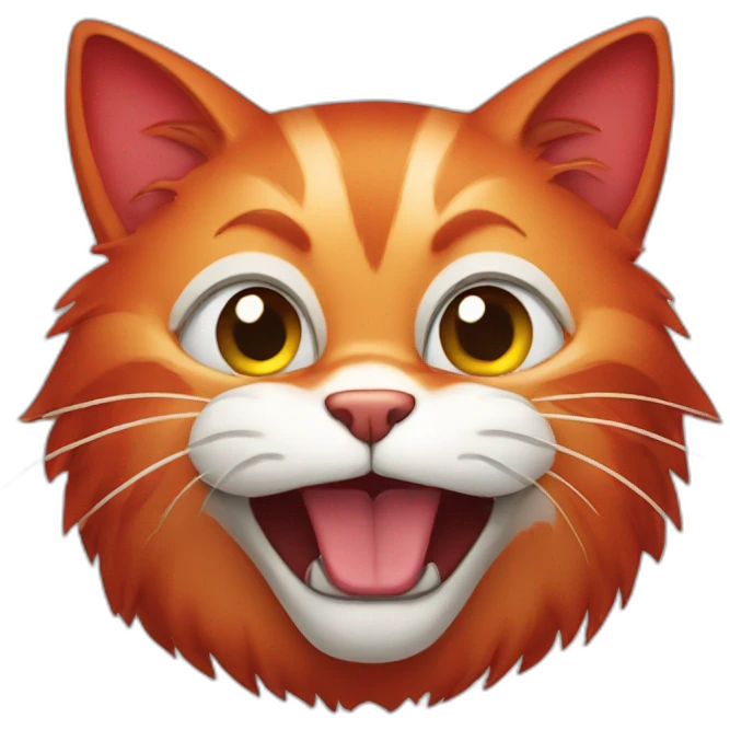 Red vicious cat emoji