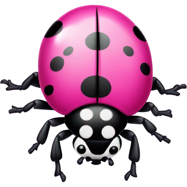 Hot pink lady bug with black dots and crystals emoji