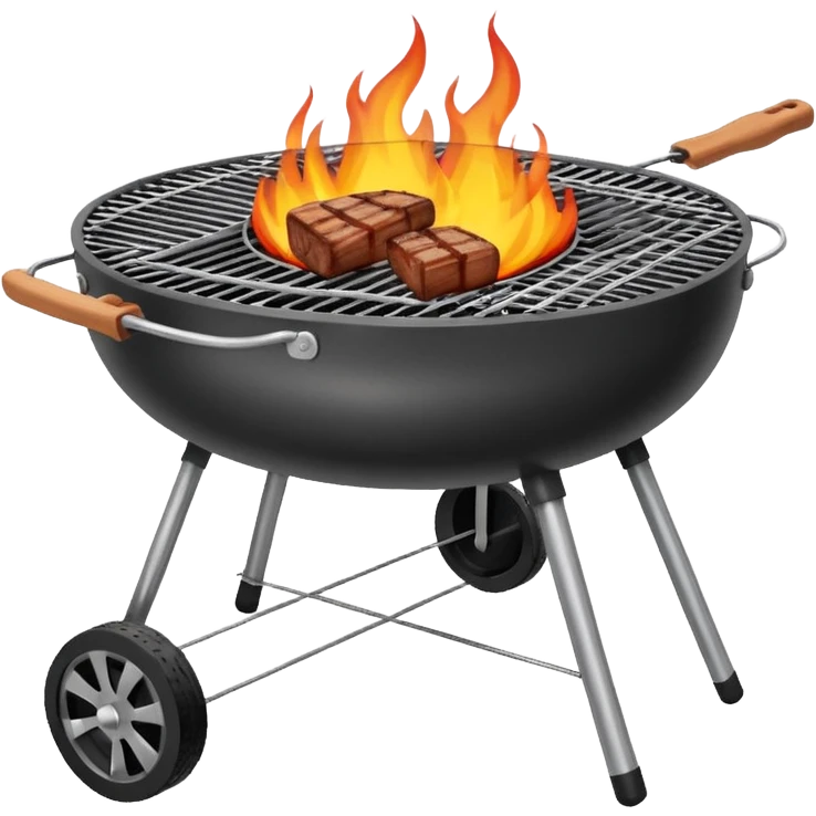 braai barbecue grill, simple colorful style, no text emoji