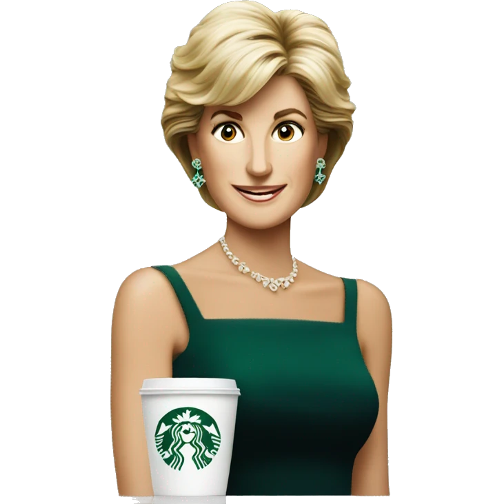 Lady Diana drink Starbucks coffee emoji