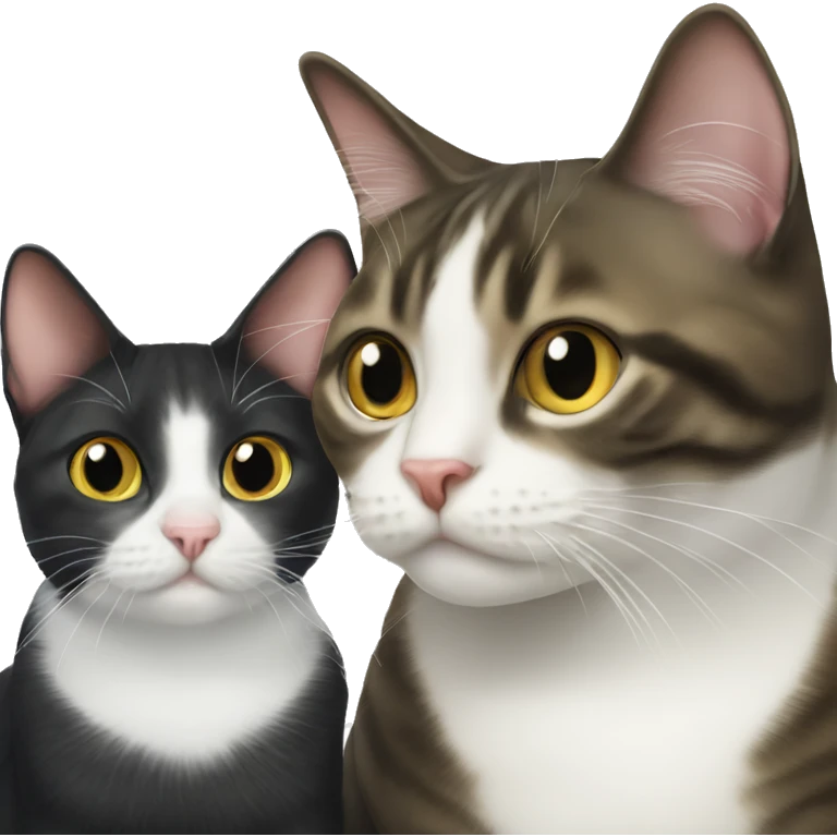 tuxedo cat and tabby cat emoji