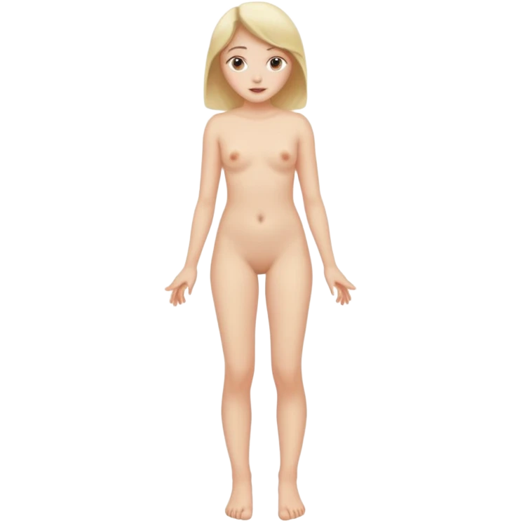Naked girl full bodey legs closed emoji