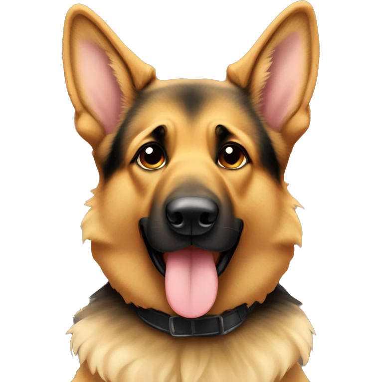 German Shepherd with floppy ears and fluffy fur emoji