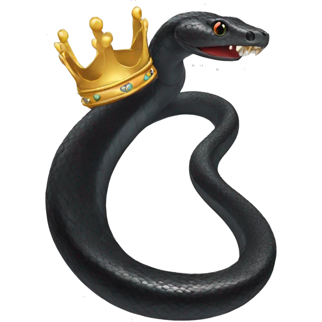  black snake with a crown emoji