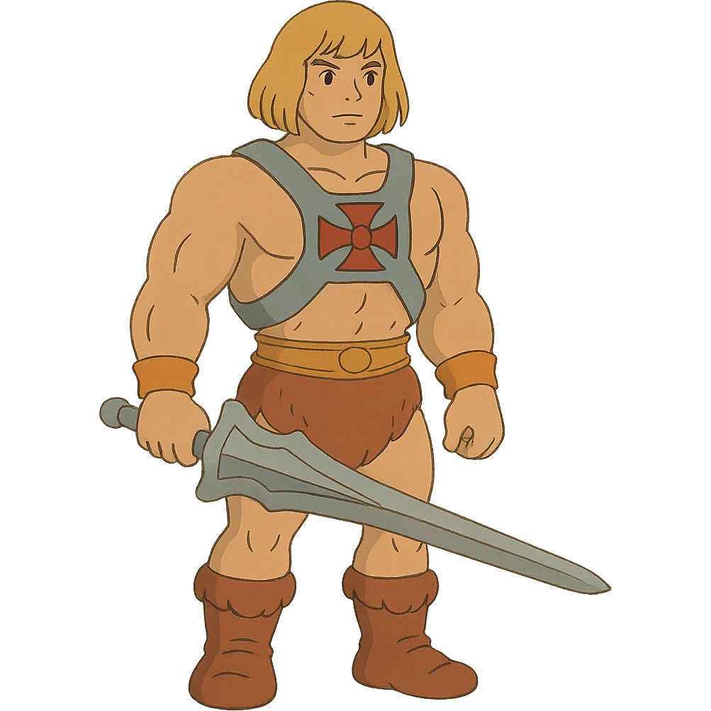 full-body He-Man character in ghibli style emoji