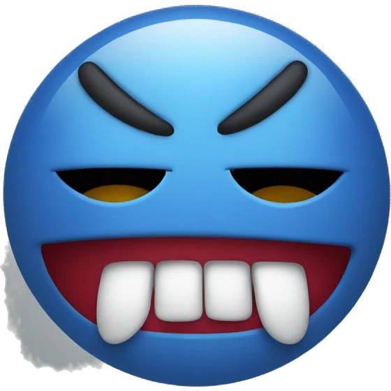 red angry emoji with two teeth emoji