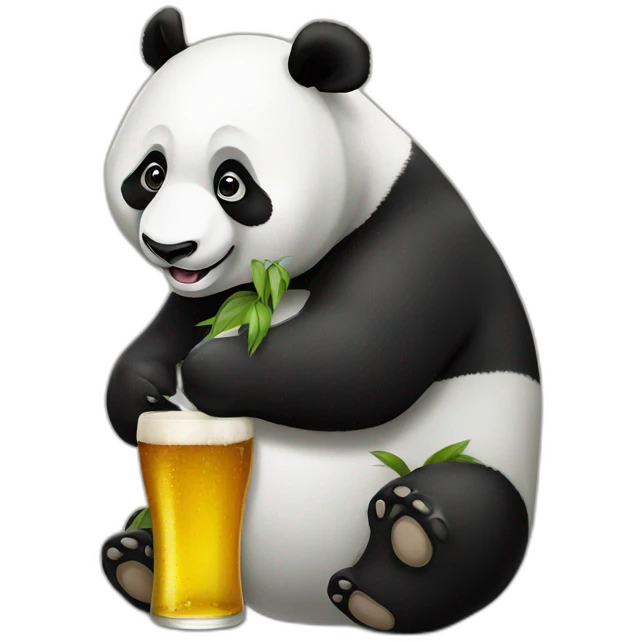 Panda avec un bière  emoji