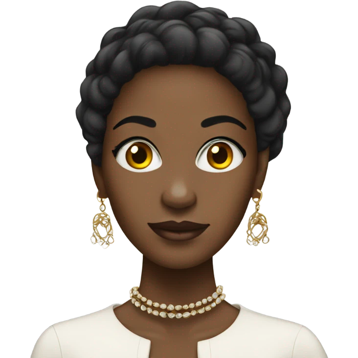 Black woman with Chanel earrings  emoji