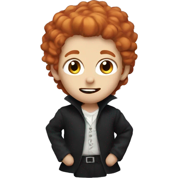 Little Vampire with messy ginger hair  emoji