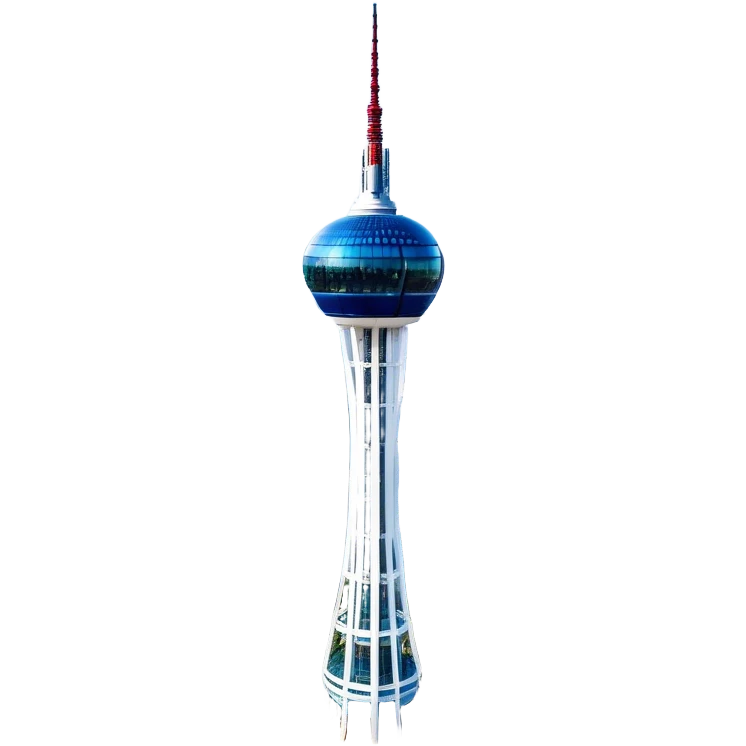 ​Cinematic Realistic N Seoul Tower, depicted in brilliant daylight as a slender, single-column tower rising from a modern cityscape, crowned by a sleek cylindrical observation deck offering panoramic views over Seoul, with crisp glass and steel surfaces reflecting clear blue skies and subtle architectural details that capture its futuristic elegance, emoji