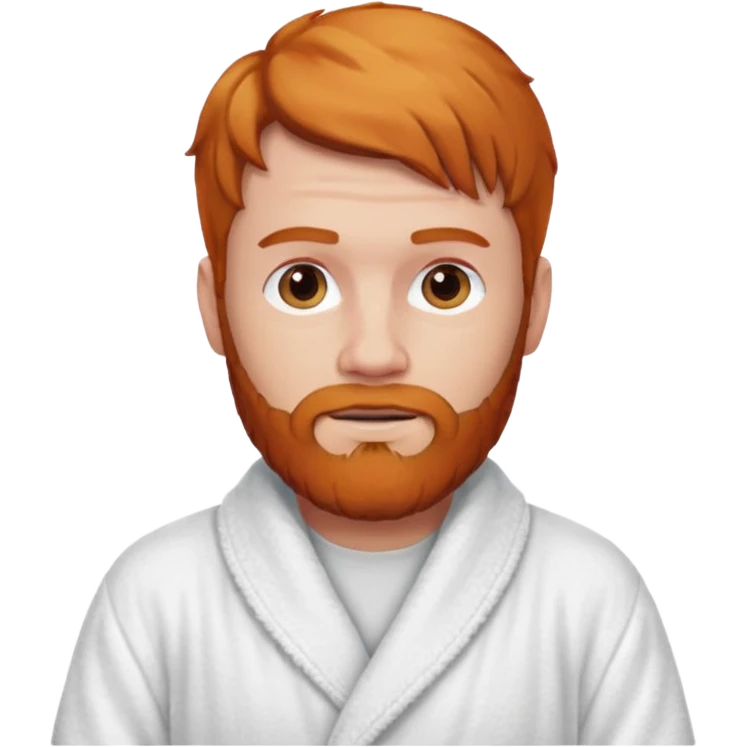 ginger hair bearded man with bath robe on his shoulder emoji