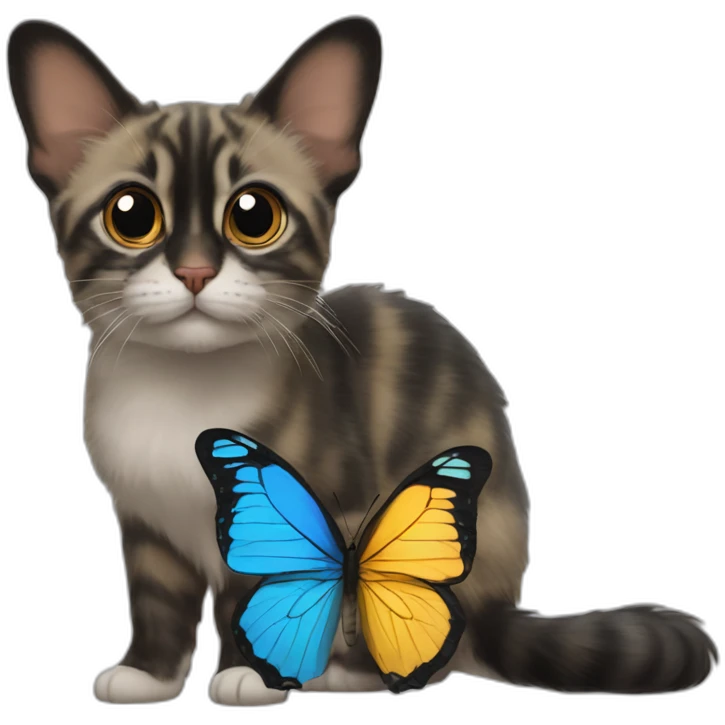 Un papillon avec une tête de chat emoji
