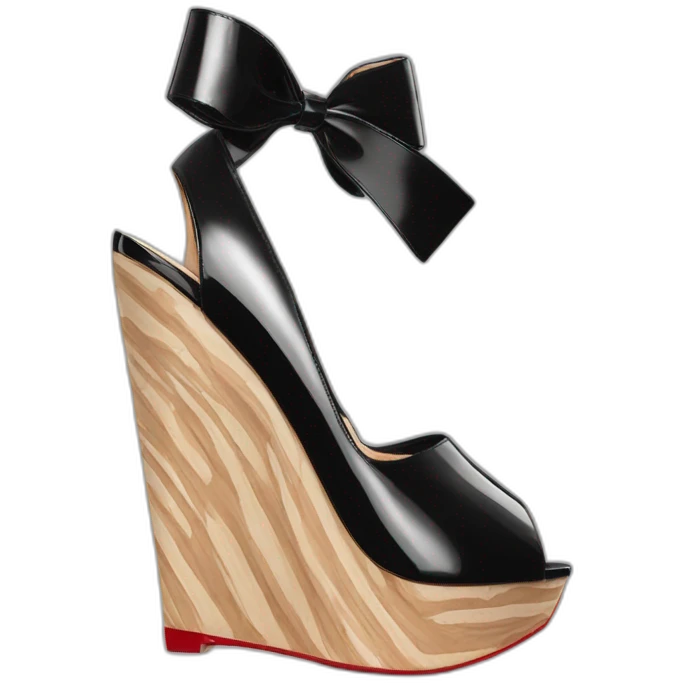 WEDGE LOUBOUTIN black PATENT emoji